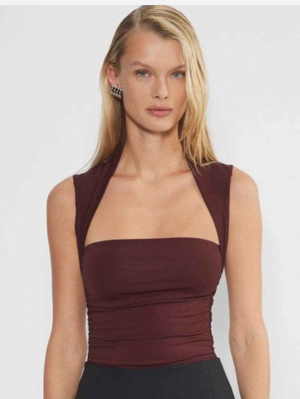 Aritzia Flourish Top In Sumac Burgundy Sz XL NWT New Body Contour